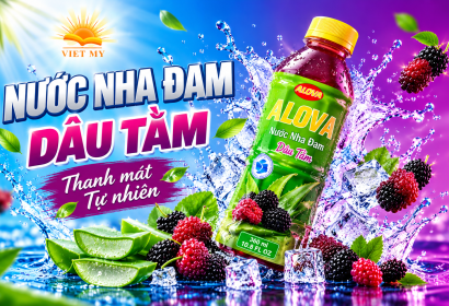 Gợi ý dùng nước nha đam dâu tằm cho bữa ăn gia đình